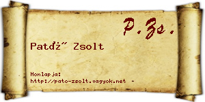 Pató Zsolt névjegykártya